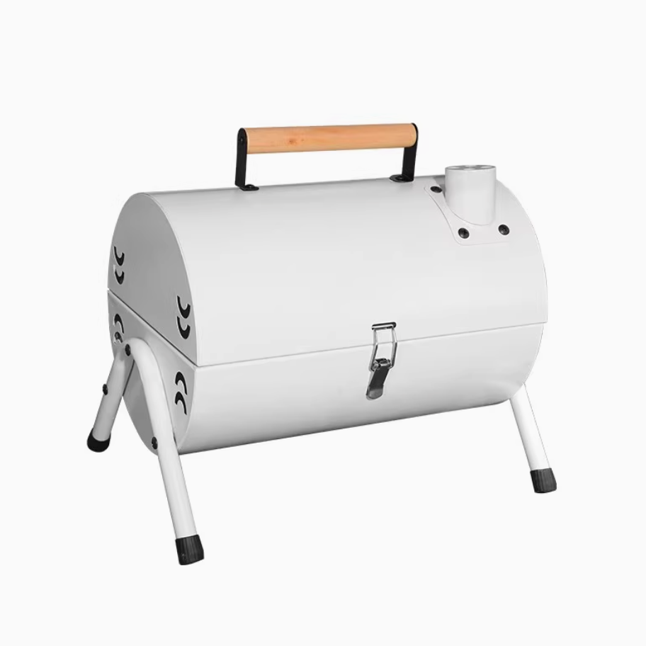 Venkovní grilovací sporák přenosný válcový oboustranný uhlí na grilu grilu